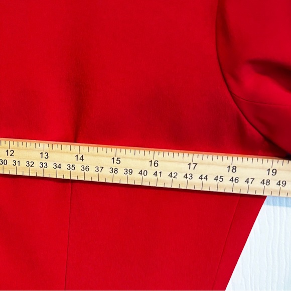 VTG ANN TAYLOR RED 100% SILK LONG SLEEVE TEN BUTTON VALENTINE JACKET SZ 8 - Picture 7 of 13